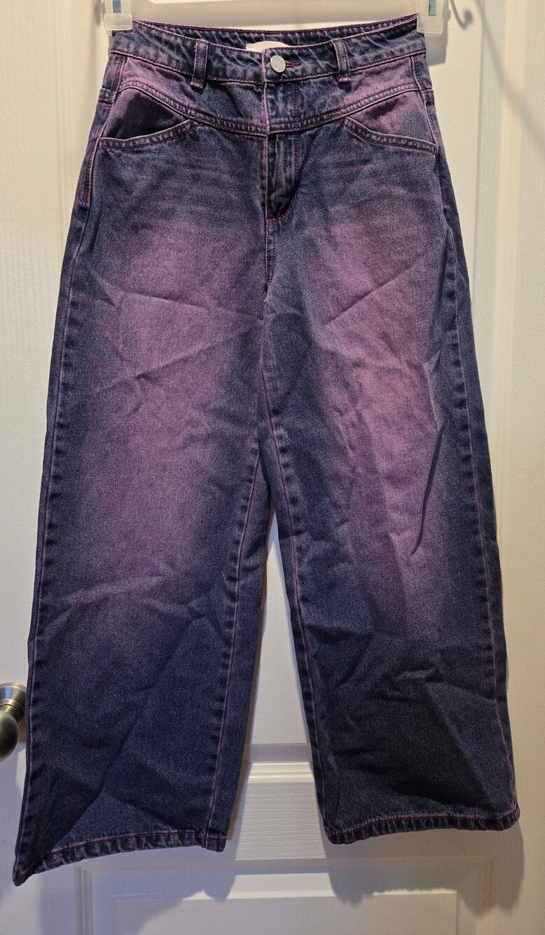 Habitual Girl pink/purple wide leg jeans sz 12